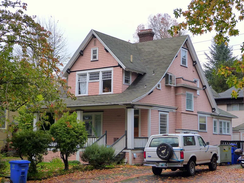 Pink house — Courteney House, Portland