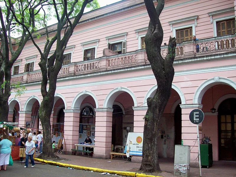 Pink landmark — Mercado Nacional de Hacienda, Buenos Aires