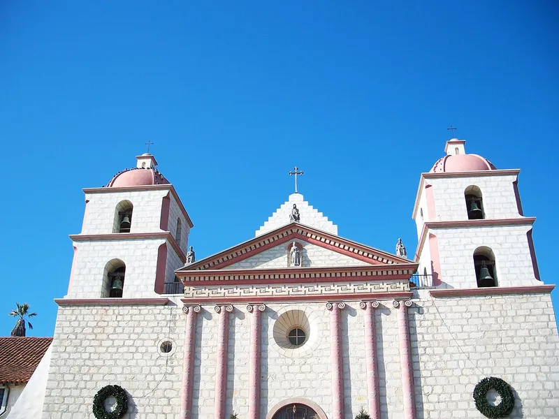 Pink church — Santa Barbara Mission, Santa Barbara